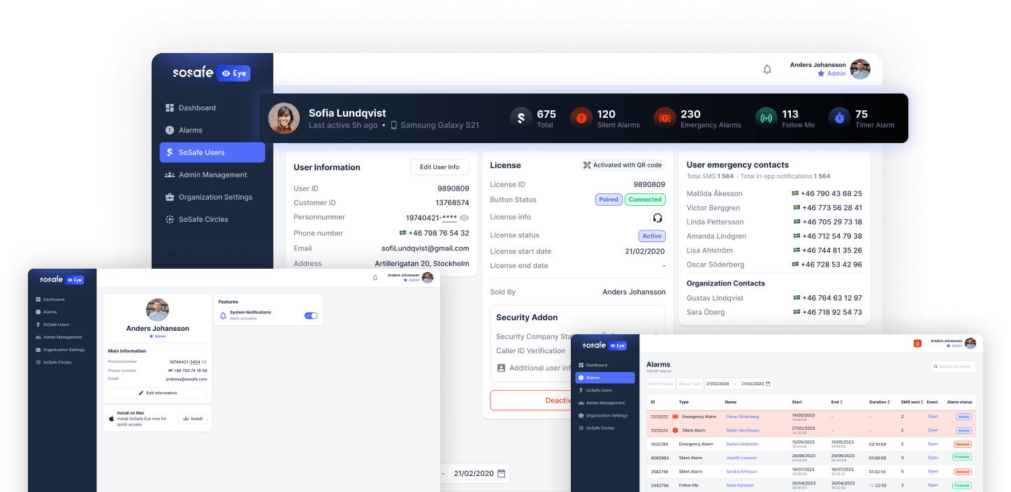 SoSafe Eye Dashboard