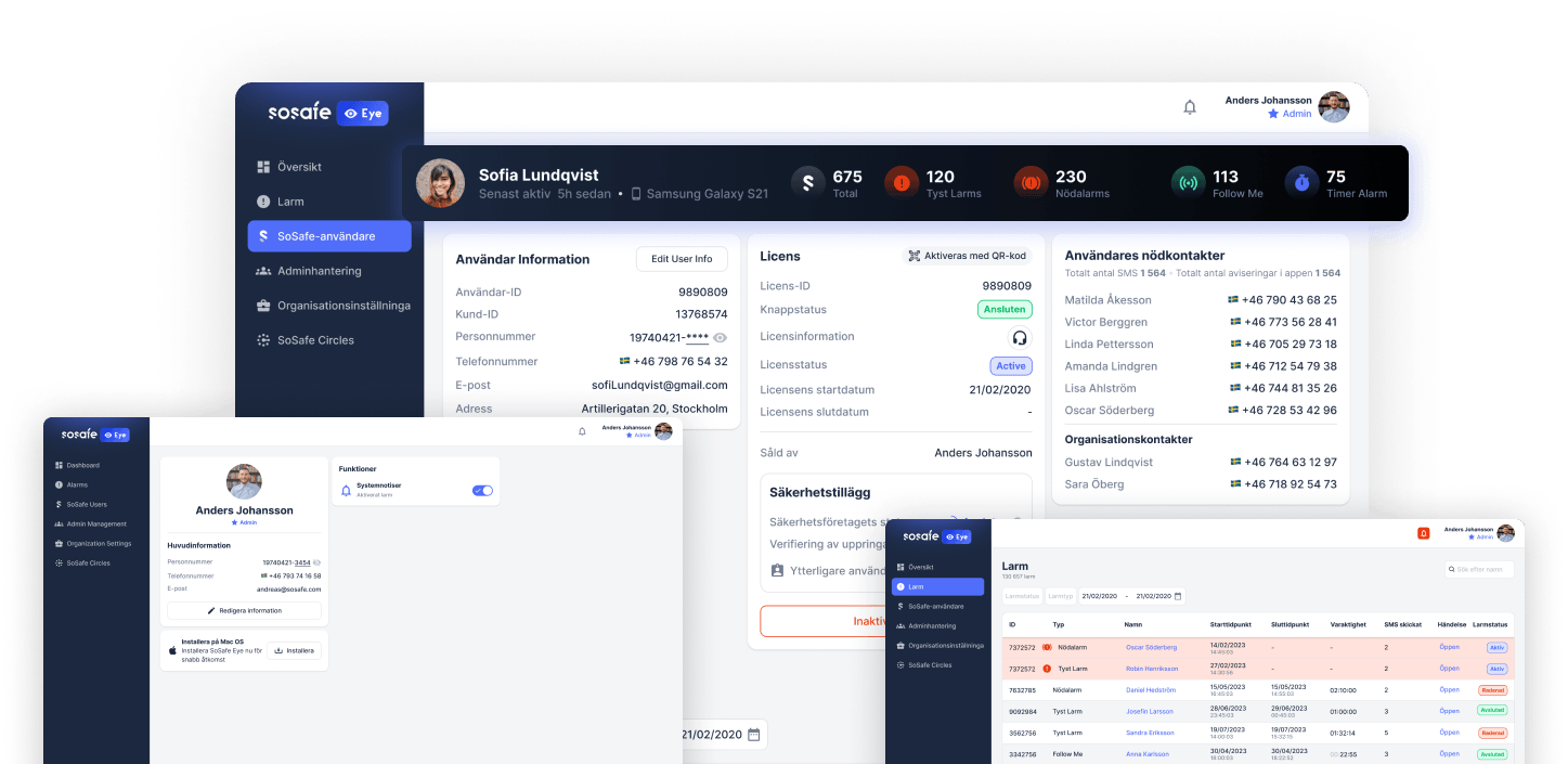 SoSafe Eye Dashboard